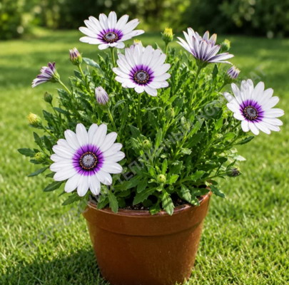 №2966 Остеоспермум Flower Power White Orbit